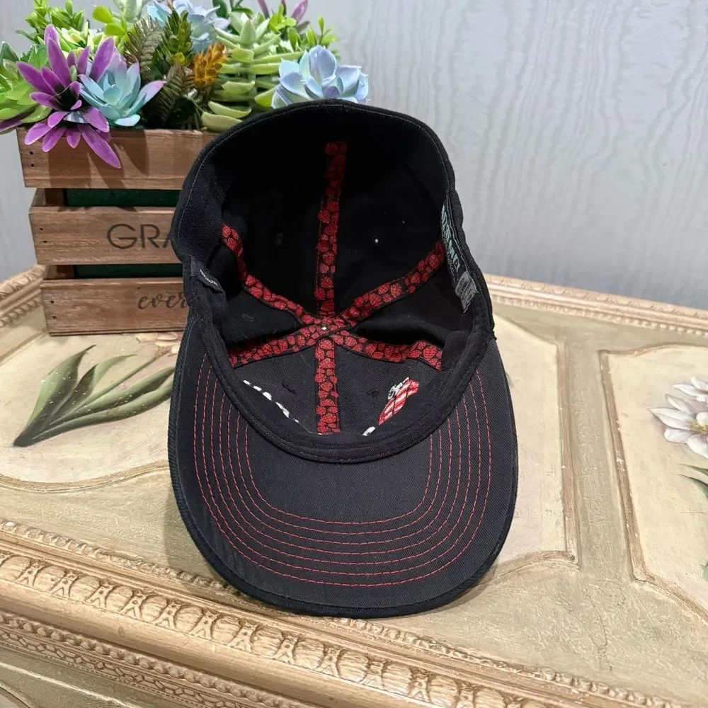 Anoma 2006 Y2K Green Day Fine Wale Corduroy Cotton Spandex Fitted Cap Black Red